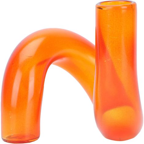 Vase Hydroponique en Verre de Forme Spéciale Style Nordique Orange, Décoration Intérieure pour Boutique de Thé et Café, Résistant la Décoloration (1/5)