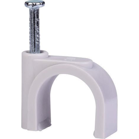 Attache à clou grise - diamètre 19 à 20 mm - Vendu par 100 - Gewiss
