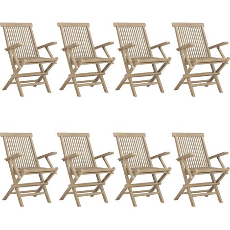 Maison Exclusive - Gartenstühle 8 Stk. Klappbar Grau 56x61x89 cm