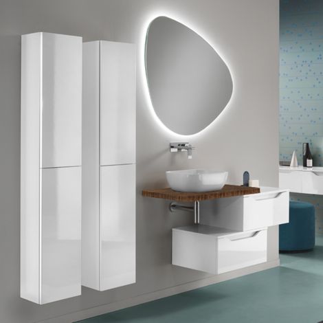 Mobile bagno sospeso con lavabo da appoggio e moduli con cassetto - MIXI C (1/5)