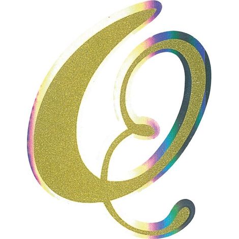 Adesivo Monogramma Lettera Q, Oro Metallescente (1/2)
