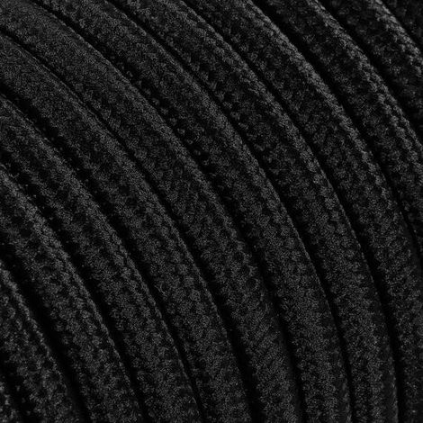 Fil Électrique Tissu Noir 2x0,75mm² - Câble Électrique Textile de Qualité