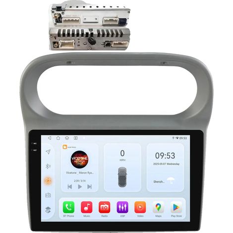 Radio para coche, tamaño de pantalla, soporte multimedia, compatible con Renault Twingo 2005-2013, QS4 (8 núcleos 4G 32G) B (1/2)