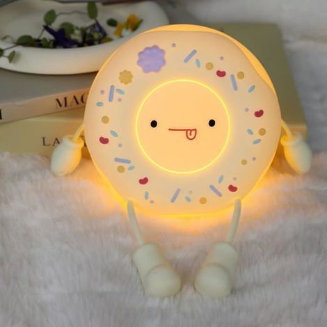 Donuts Veilleuse en silicone pour chambre d'enfant pour les tout-petits et les enfants – Lampe de nuit LED à intensité variable – C (1/5)