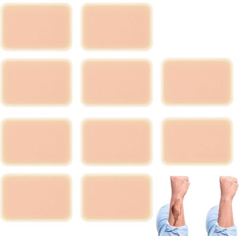 Patchs adhésifs ultra-fins pour dissimuler tatouages, cicatrices et taches de naissance, invisibles et imperméables, couleur chair, lot de 10. (1/5)