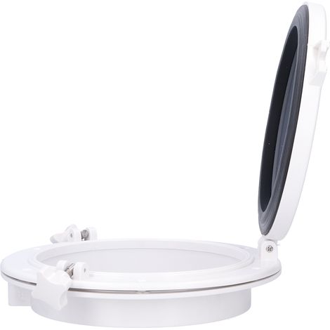 Hublot rond 10 pouces en verre trempé, fenêtre d’ouverture pour bateau, yacht, camping-car, blanc (1/5)