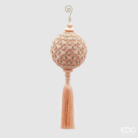 EDG Enzo De Gasperi Decorazione Natale Nappa Intrecci H 36 Cm D 12 Cm Pink 1 Pz