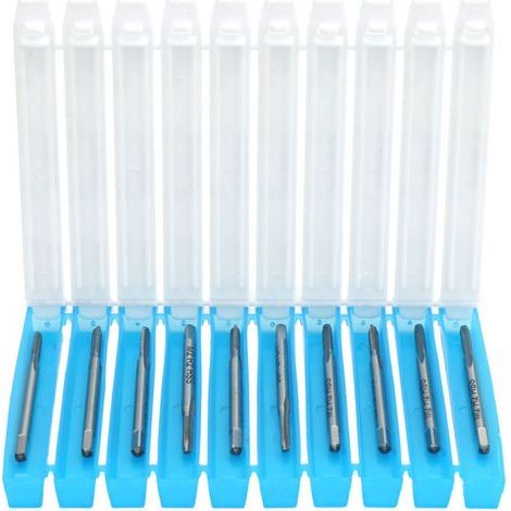 10 Pièces Perceuse à Taraud à Flûte Droite Outils de Quincaillerie de Machine de Fond en Acier Rapide M2 W6542 pour Acier Inoxydable Fonte Malléable à Haute dureté, Plus (1/4)