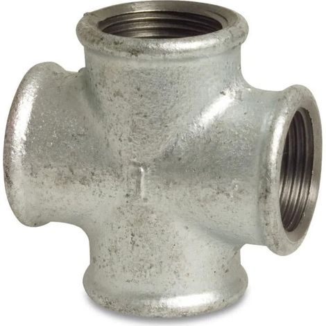 Raccord Fileté Fonte Malléable, Croix de Raccordement 1 1/2 Pouce, Boni-Shop (1/2)