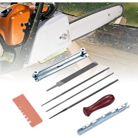 Set mit 10 Kettensägenfeilen und Kettenschneider (1/5)