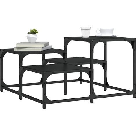 Couchtisch Schwarz 68x68x40 cm Holzwerkstoff