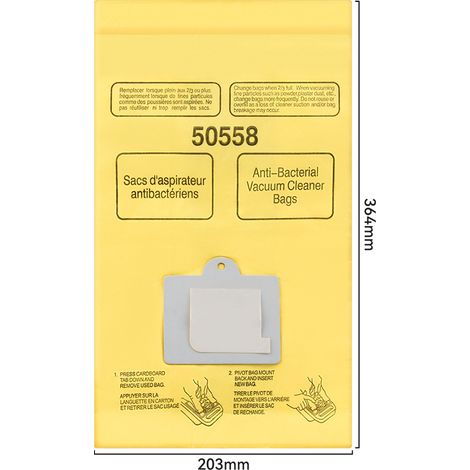 Compatible with accessories for the Kenmore Envirocare 50558 vacuum cleaner: paper bags, dust bags and filter bags. (1/4)