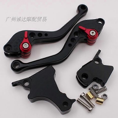 Levier de frein et cornet de guidon en alliage d'aluminium modifié pour motos BMW F800R F700GS F650GS (poignée courte noire) (1/5)