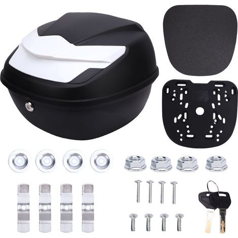 Top case moto 39L étanche – Coffre bagages queue 2 clés universel scooter, rangement (1/5)