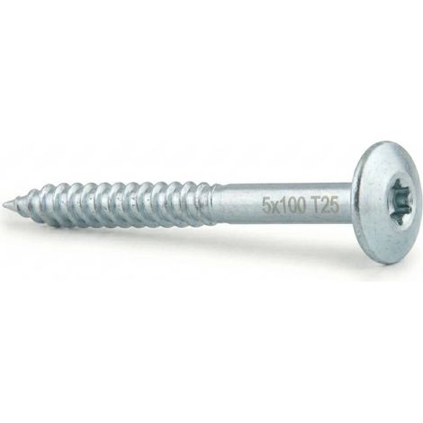 100 Vis De Construction À Tête Large Ct 06220 - 6X220 mm T30 Zingué Blanc - D-Work