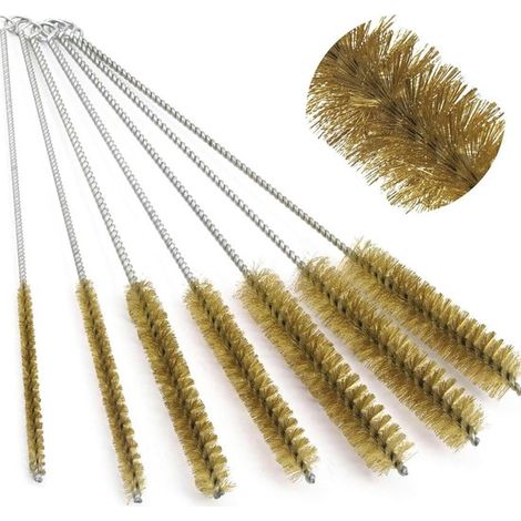 Reinigungsbürsten-Set für Messingrohre (7-teilig, 6/8/10/12/15/20/22 mm) für Reagenzgläser und Bohrungen. (1/5)