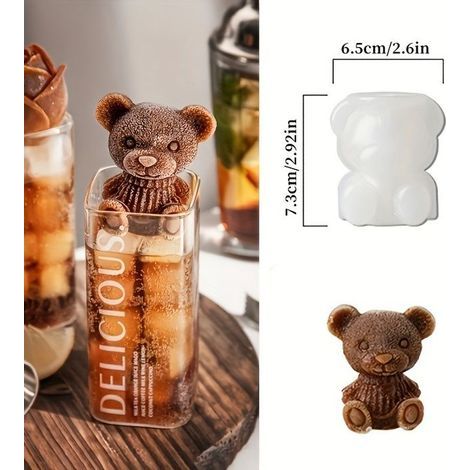 BelleRise - Mit dieser 3D-Silikonform lassen sich entzückende Eiswürfel in Teddybärform herstellen – perfekt zum Backen. (1/5)