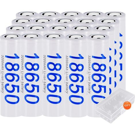 Batterie lithium-ion, capacité de 3200 mAh, compatible avec les lampes de poche, 20PCS batterie, 3.7V-c (1/2)