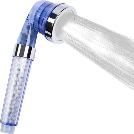 Mettre à niveau la pomme de douche ionique à 3 mode, la piste de douche de filtration à économie d'eau portative, enlevant le chlore, les métaux lourds et l'adoucissement de l'eau de douche (bleu). (1/5)