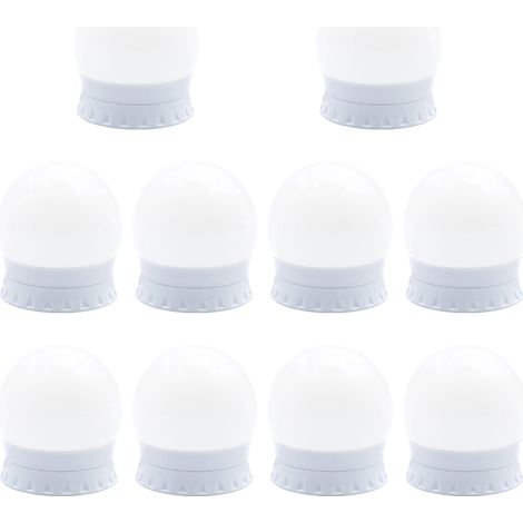 Miroir de maquillage lumineux à LED avec 10 ampoules à intensité variable et 3 modes de couleur, éclairage de maquillage réglable, convient aux miroirs de bureau et de salle de bain (1/5)