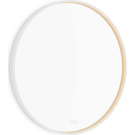 Nimco - Spiegel mit LED-Beleuchtung, Durchmesser 70 cm, zwei Berührungssensoren, mattweiß ZPB 31001RVX-05 (1/4)