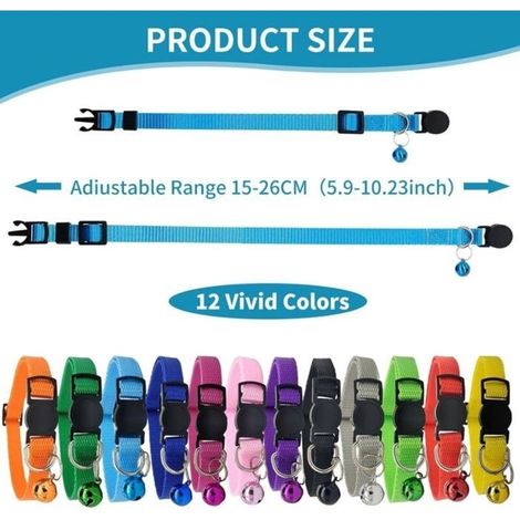 12pcs Collier Nylon Ajustable Collier pour Chiots Collier Nylon Ajustable et réfléchissant avec Boucle de sécurité pour Chiens (1/3)