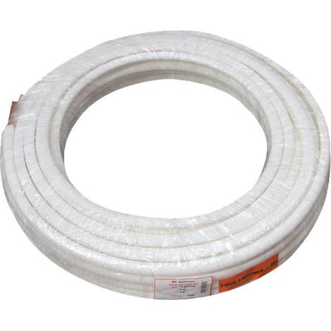 Couronne frigo pré-isolée double tube cuivre 1/4-1/2 – Iso 0,8mm – Longueur 20m – Anti-condensation – Norme NF EN 12735-1 – Brico Concept