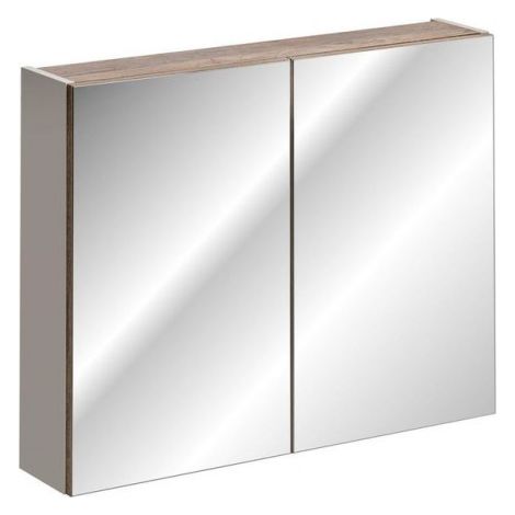 Cabinet miroir de salle de bain - Taupe - H 65 x L 80 x P 17 cm. - Rosario Taupe - Livraison gratuite (1/5)