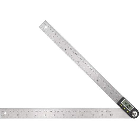 Rapporteur d'Angle Numérique 300mm Numérique Angle Finder Rapporteur Numérique en Acier Inoxydable avec Affichage LCD HOLD/ZERO Button Mesure de Longueur/Angle pour Menuiserie,Construction (1/5)