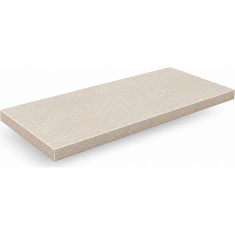 Mensola da Muro, Mensola Sospesa, Fissaggio a Scomparsa, Mensola Legno, Kit Tasselli Incluso, Rovere Sbiancato, 50x18x1,8 cm (1/4)