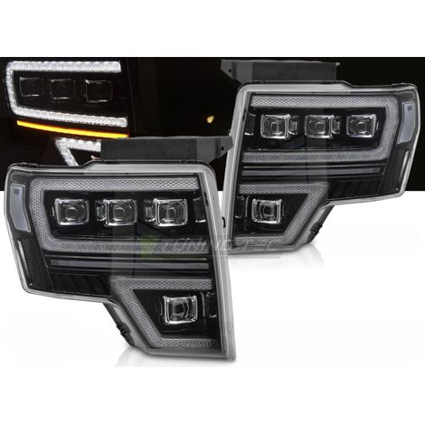 Paire de feux phares Ford F150 MK12 08-14 FULL LED DRL DYN Noir-32191584