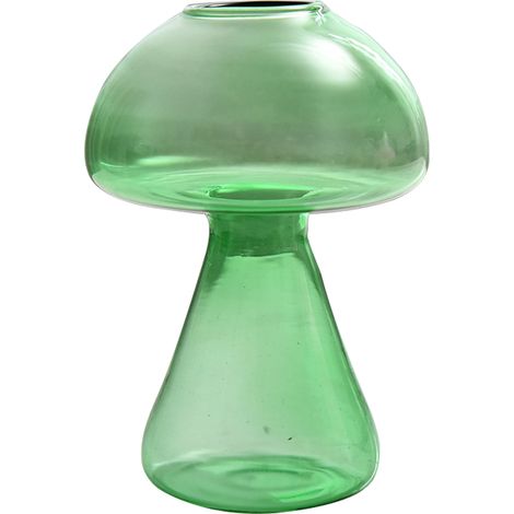Jarrón de cristal con forma de seta para decoración de bodas - 8×8×12 cm, multicolor - Jarrón elegante y grueso (1/5)