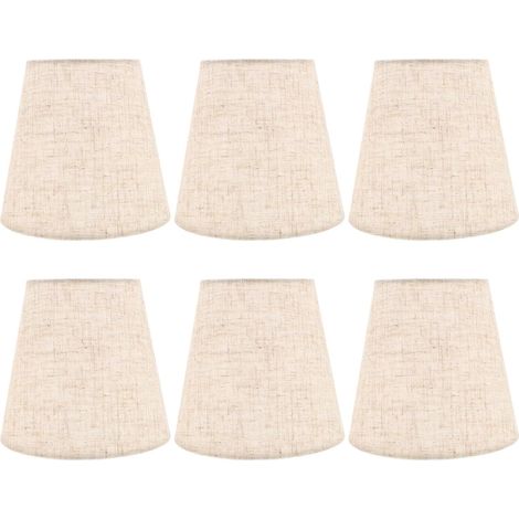 Set da 6 pezzi di mini paralumi in lino naturale con clip per lampadari e lampade da parete, versatile ricambio per l'illuminazione interna (1/5)