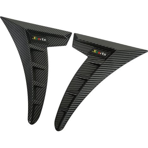 Paar sportliche seitliche Lüftungsschlitzrahmen, Carbon-Optik, extrem widerstandsfähiges TPU, universell für Autos, seitliche Lüftungsblenden (1/5)