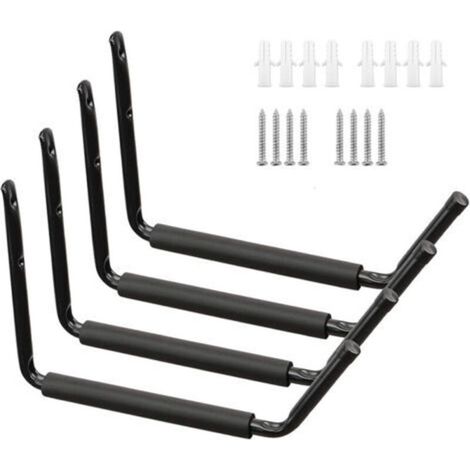 Ganci appendiabiti da parete adatti per garage e giardini, con bracci allargati e rinforzati, perfetti per appendere kayak, scale, biciclette, canoe e sedie pieghevoli. Carico massimo: 45 kg - Crezuo