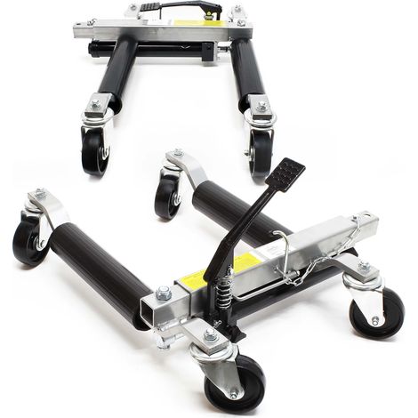 Wiltec – Chariot de déplacement 2x cric hydraulique 680kg – Largeur pneus 30 cm – Dimensions 620 x 540 x 330 mm – Sécurité renforcée (1/5)