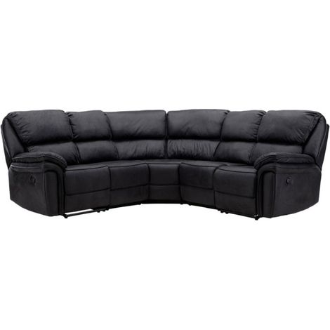 Canapé d'Angle de Relaxation "Saranda" 338cm Noir (1/5)