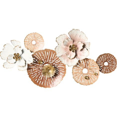 Decoración de pared moderna motivo floral hecha a mano hierro multicolor Gadolinium