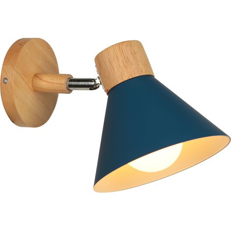 Applique Murale Interieure Rétro Lampe Murale Métal E27 Applique Murale Vintage Pour Salon Chambre Salle De Bain (Bleu Foncé)