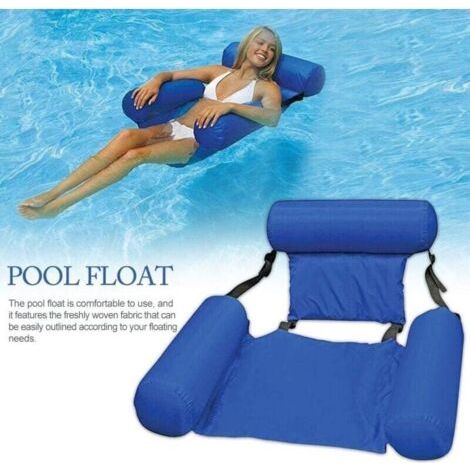 Lit à eau gonflable, hamac d'eau 4 en 1, hamac de piscine gonflable pour adultes et enfants, hamac de piscine gonflable (bleu) -A (1/5)