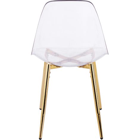 Juego de comedor de 5 piezas con 1 mesa y 4 sillas, patas de metal dorado (1/5)