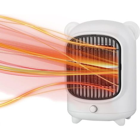 Chauffage D'appoint, Radiateurs Électriques 500W, Radiateurs Soufflants en Céramique, Radiateurs Personnels avec Protection Contre La Surchauffe pour Le Bureau À Domicile, Blanc (1/5)