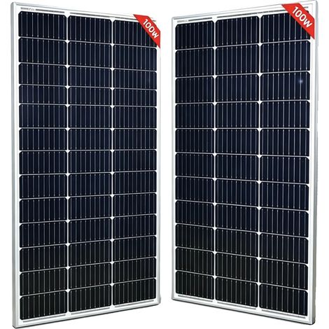 Panneau Solaire, Construction Durable, Haute Efficacité, 2pcs 100w panneau (1/2)