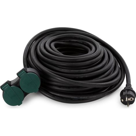 Velleman Cable de extensión flexible Schuko negro de 20m