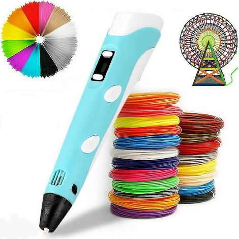 Stylo-jouet d'impression 3D avec écran LCD + 12 couleurs + 36 m de filament PLA/ABS de 1,75 mm pour enfants et adultes (1/5)