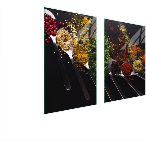 Glasschutzplatte für Küche 65x52 Gewürze (1/5)