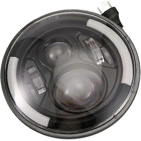 Phare LED rond 7 pouces 200 W avec anneaux lumineux et feux de jour pour Jeep Wrangler JK LJ TJ CJ 1997-2018 (1 pièce) (1/5)
