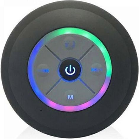 Enceinte Bluetooth étanche pour la douche, haut-parleur mains libres portable, boutons de commande et ventouse dédiée pour la douche (noir) (1/4)