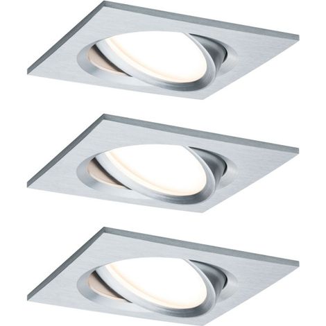 Paulmann 93680 Luminaire à LED encastrable jeu de 3 18 W Aluminium (tourné) (1/5)