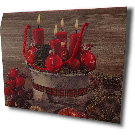 Scatola regalo scozzese con design per decorazioni e regali natalizi 28 x 25 cm -Secchio decorato (1/2)